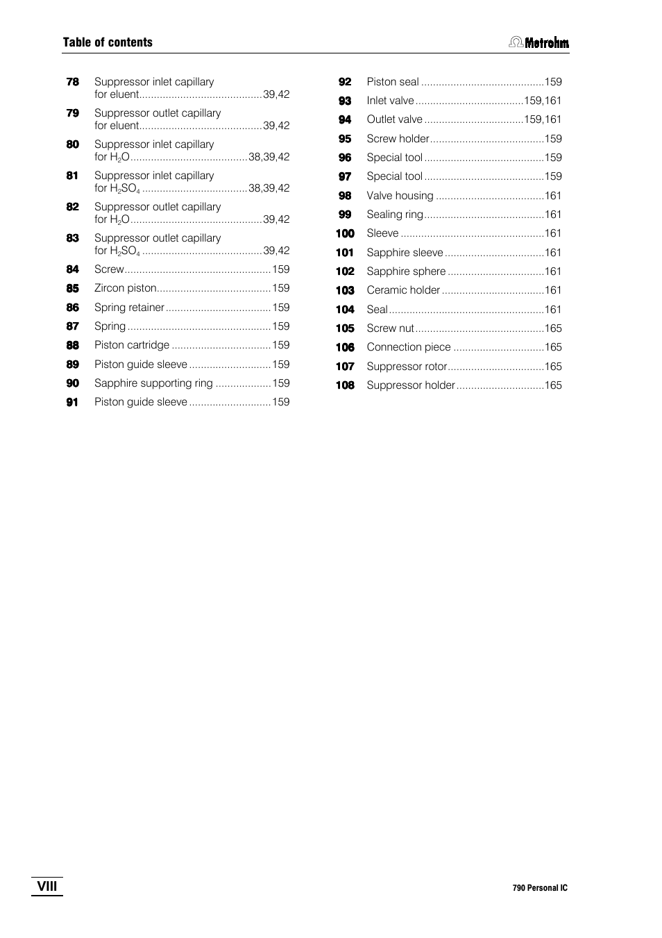 Viii | Metrohm 790 Personal IC User Manual | Page 9 / 207