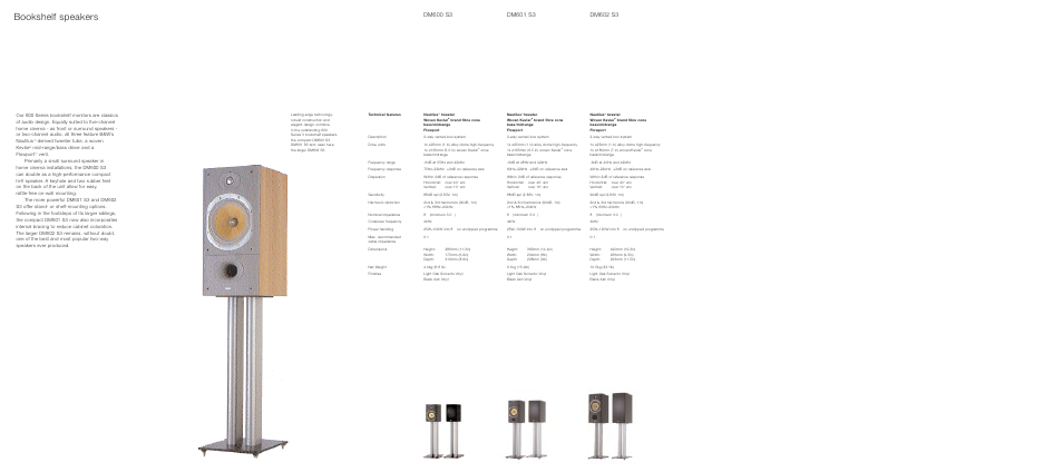 Bookshelf speakers, Dm600 s3 | Bowers & Wilkins 600 Series 3 User Manual | Page 10 / 14