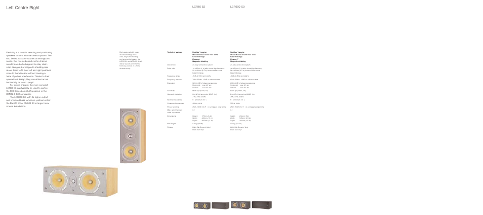 Left centre right | Bowers & Wilkins 600 Series 3 User Manual | Page 13 / 14