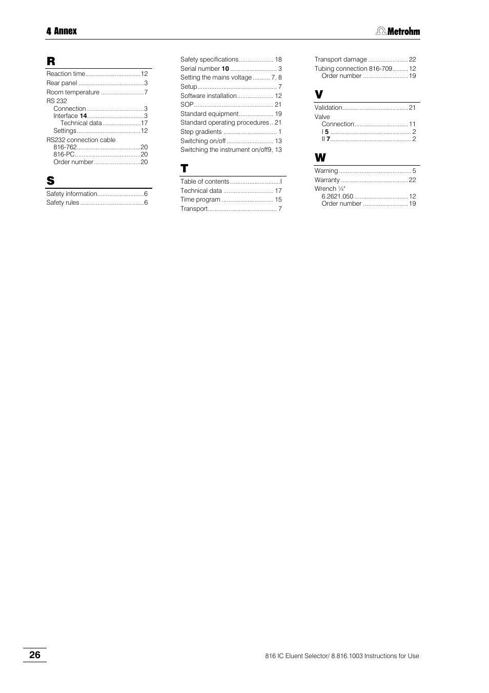 Metrohm 816 IC Eluent Selector User Manual | Page 32 / 32