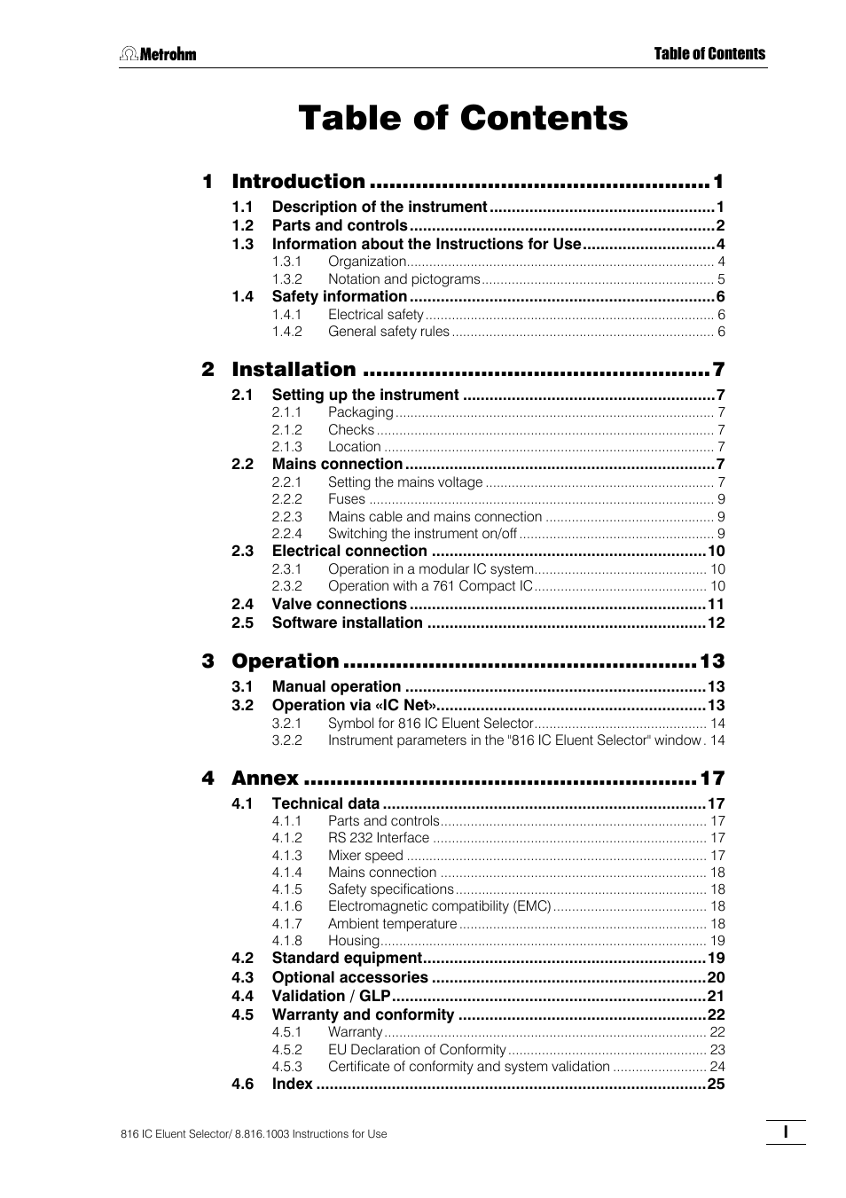 Metrohm 816 IC Eluent Selector User Manual | Page 5 / 32