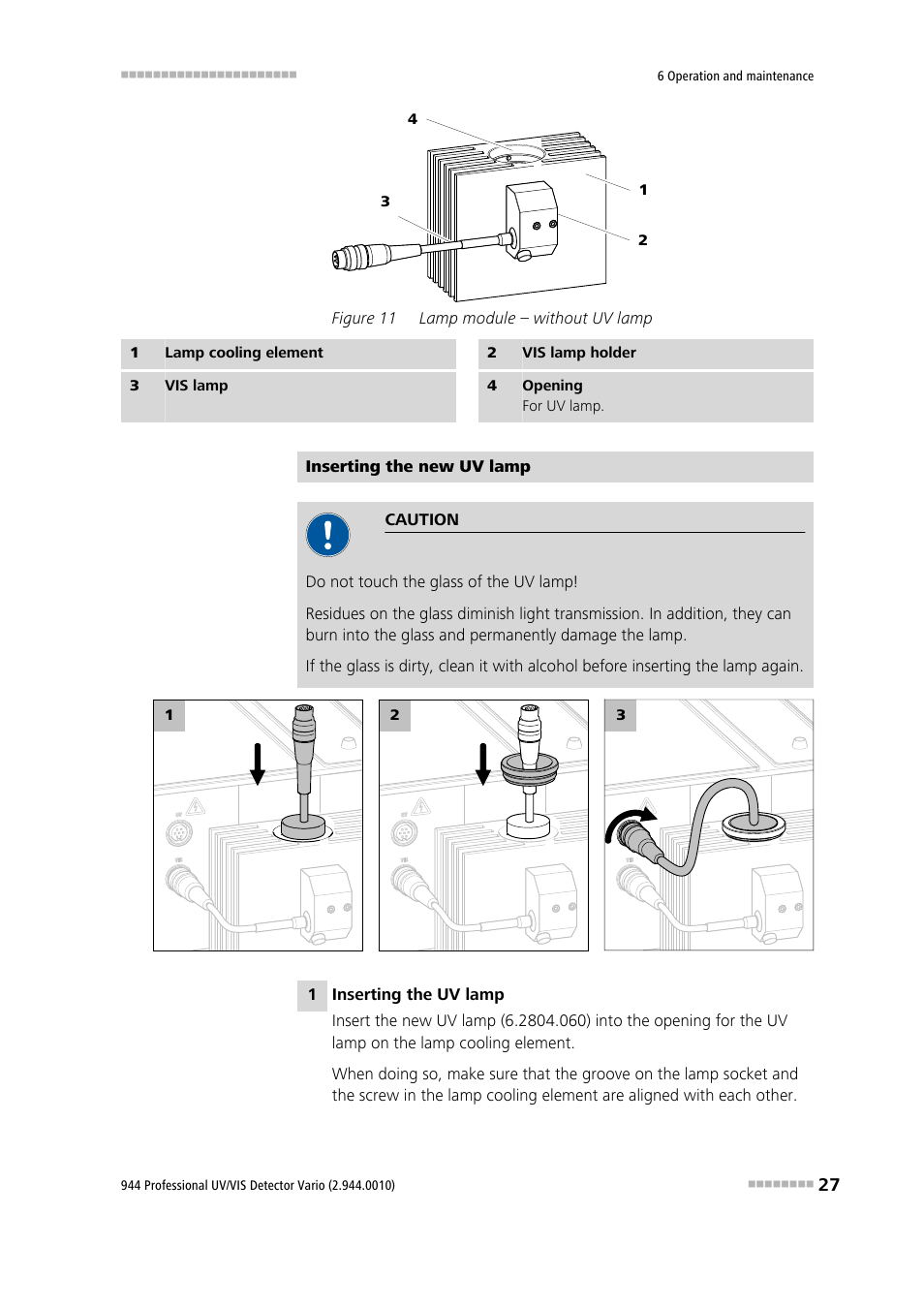 Figure 11, Lamp module – without uv lamp | Metrohm 944 Professional UV/VIS Detector Vario User Manual | Page 35 / 52