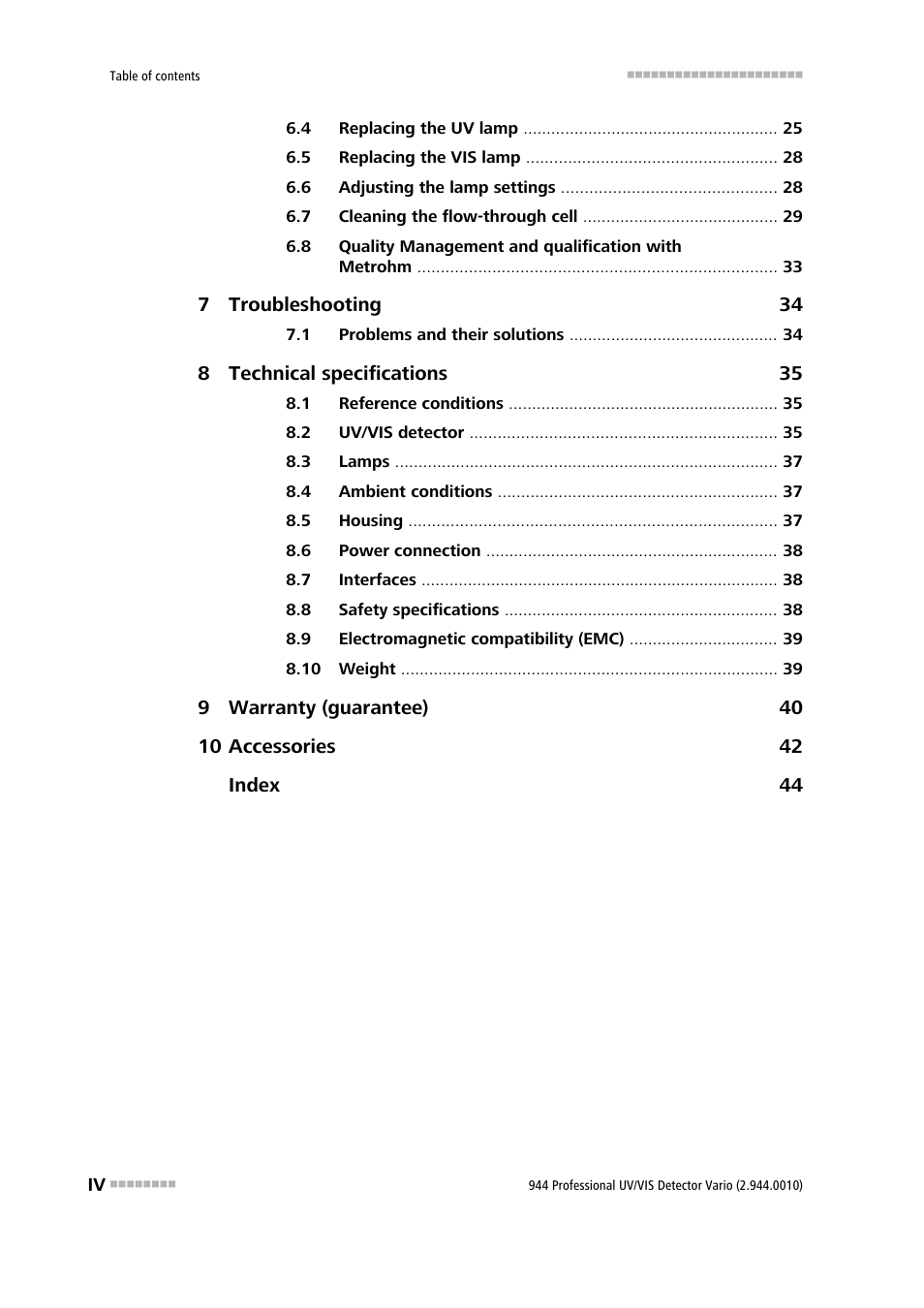 Metrohm 944 Professional UV/VIS Detector Vario User Manual | Page 6 / 52