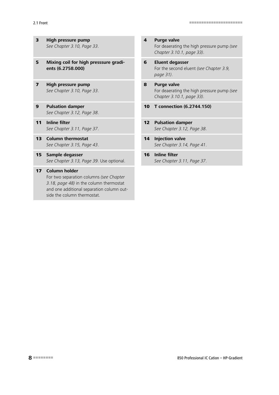 Metrohm 850 Professional IC Cation - Gradient User Manual | Page 16 / 108