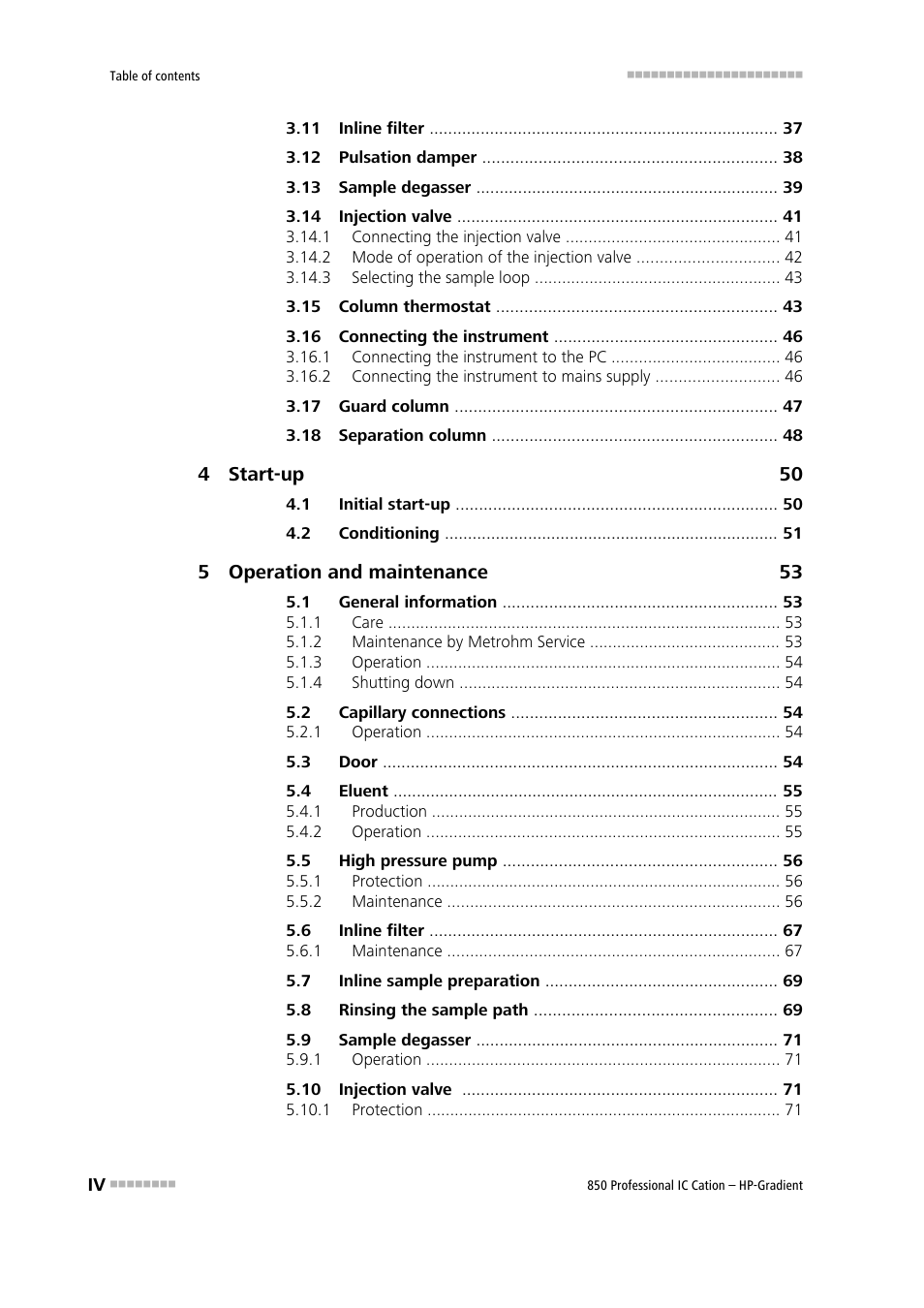 Metrohm 850 Professional IC Cation - Gradient User Manual | Page 6 / 108