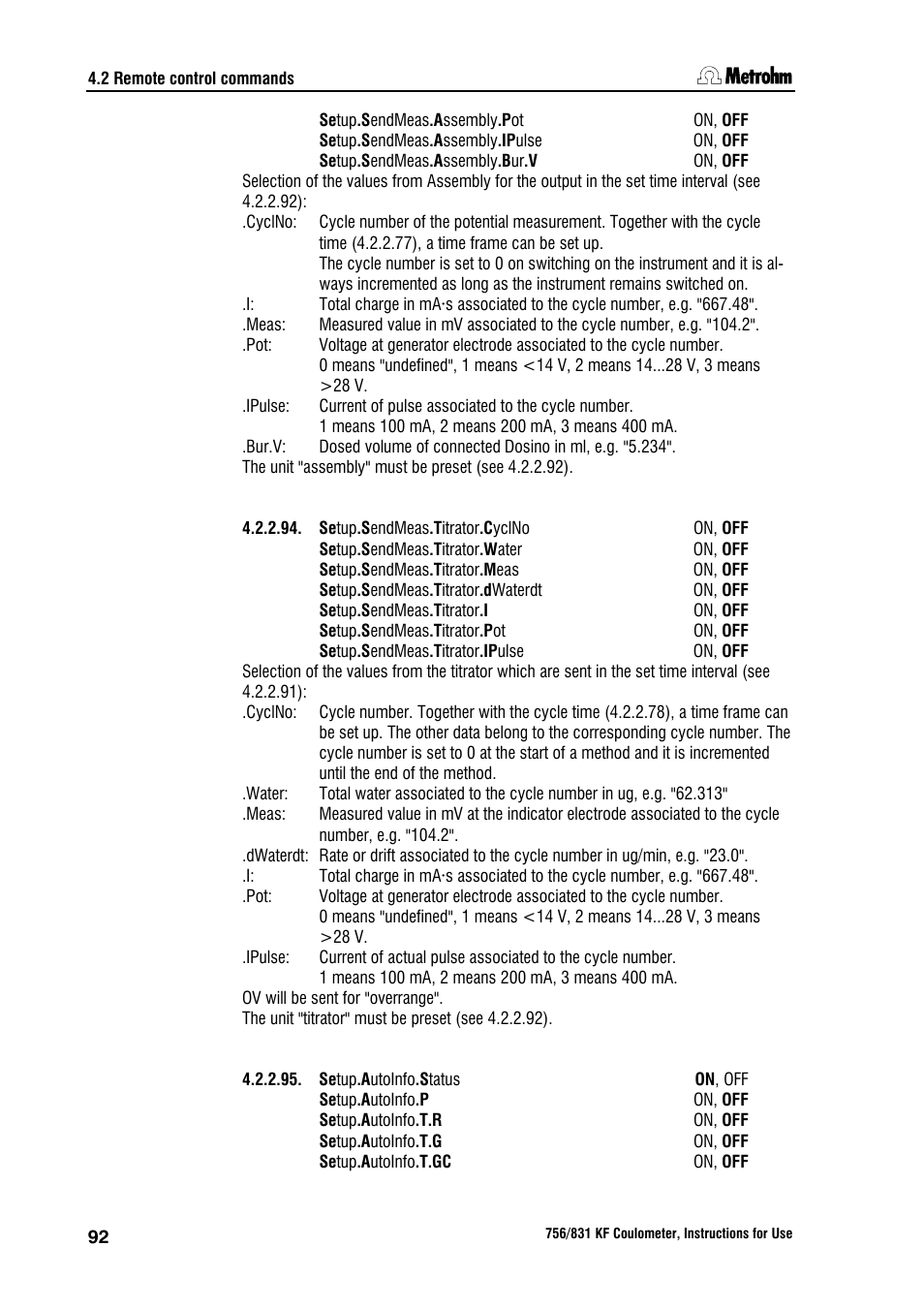 Metrohm 756 KF Coulometer User Manual | Page 100 / 162