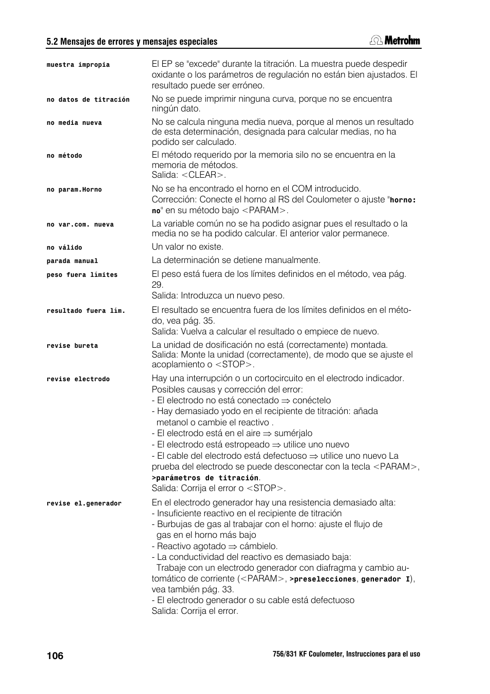 Metrohm 756 KF Coulometer User Manual | Page 114 / 162