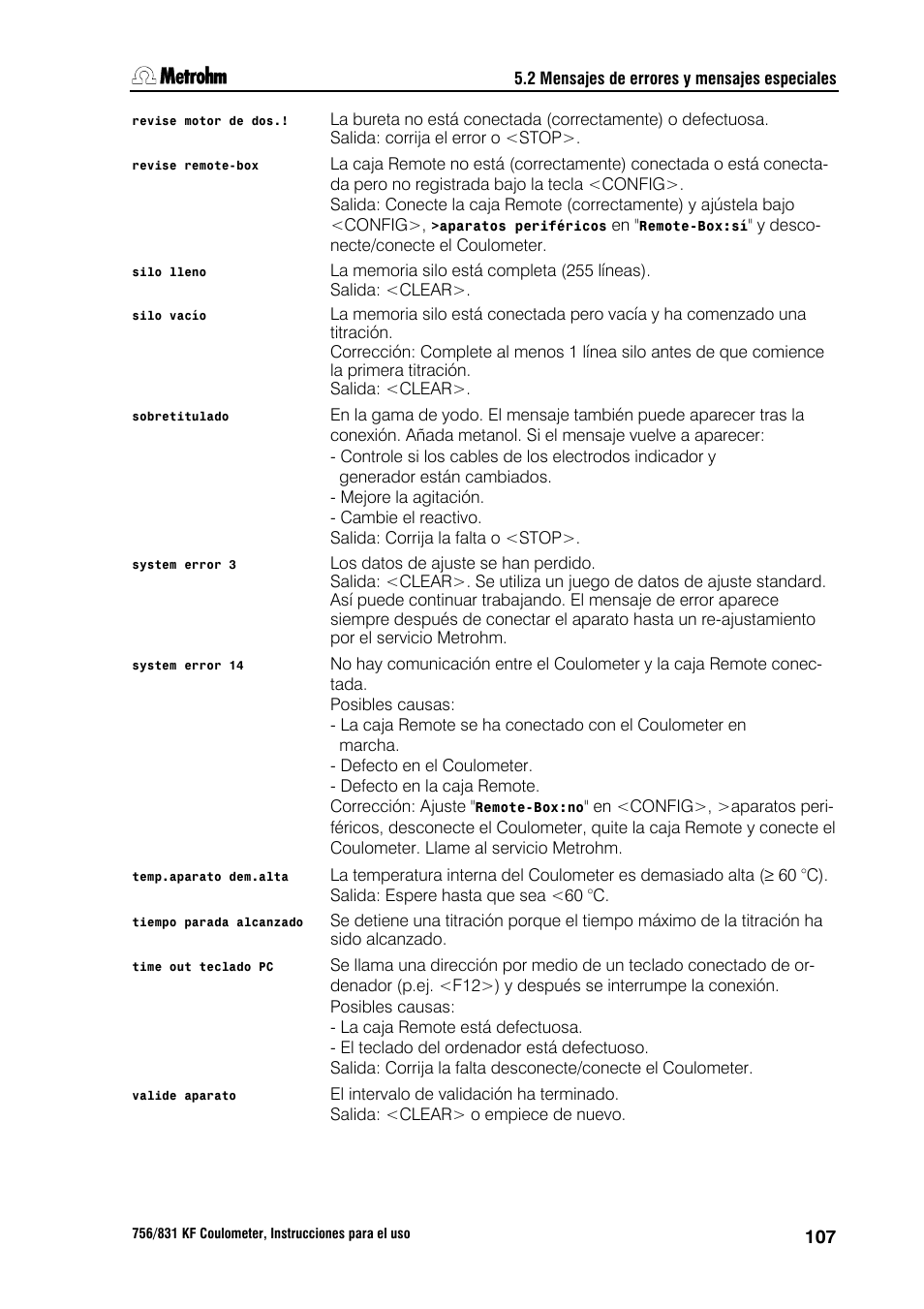 Metrohm 756 KF Coulometer User Manual | Page 115 / 162