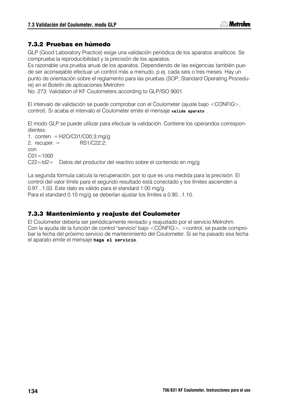 Metrohm 756 KF Coulometer User Manual | Page 142 / 162