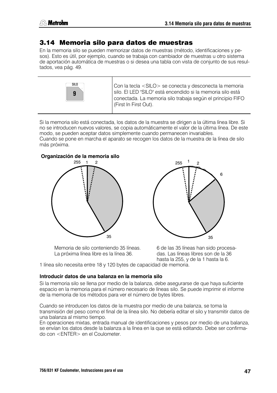 14 memoria silo para datos de muestras | Metrohm 756 KF Coulometer User Manual | Page 55 / 162