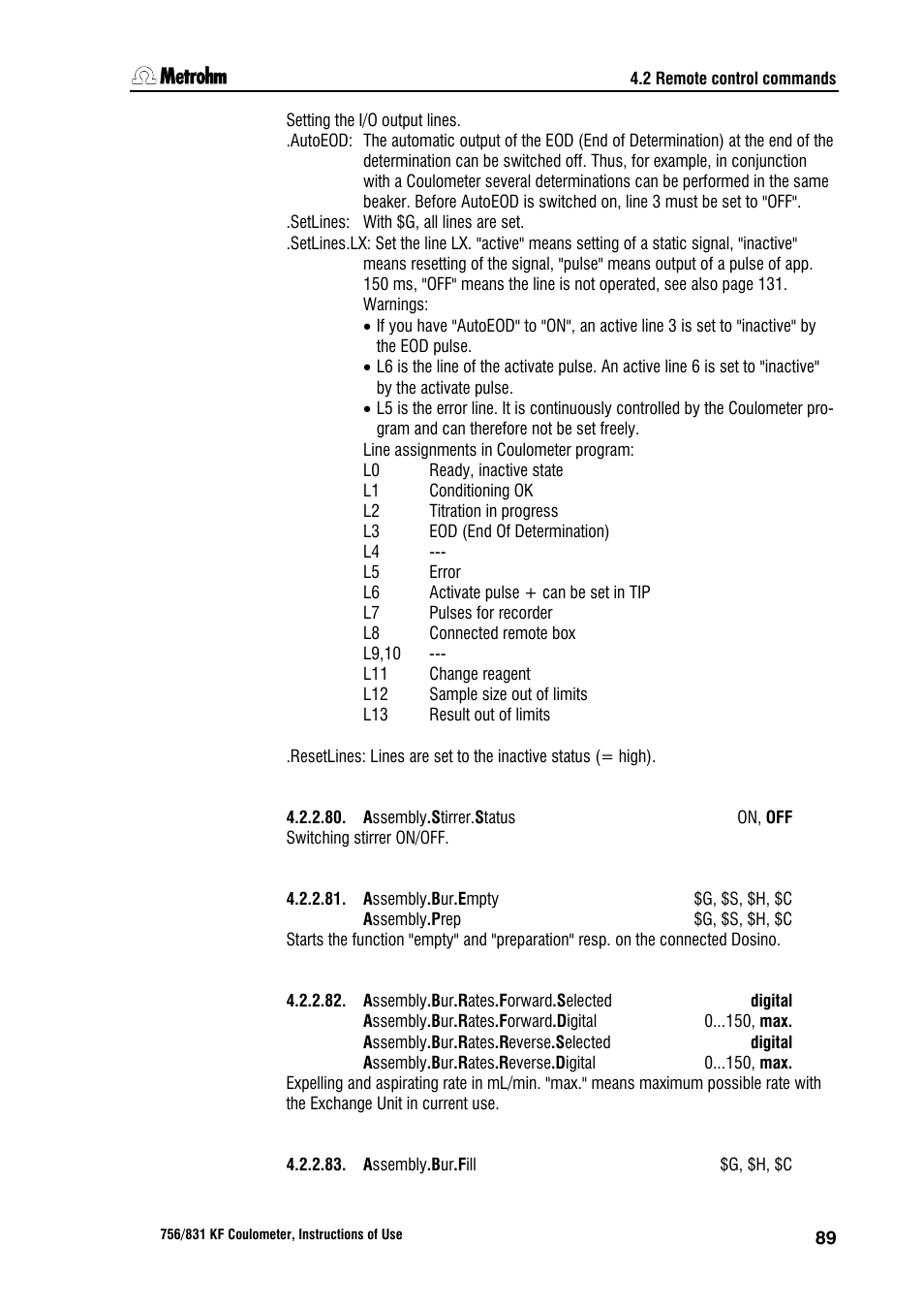 Metrohm 756 KF Coulometer User Manual | Page 97 / 162