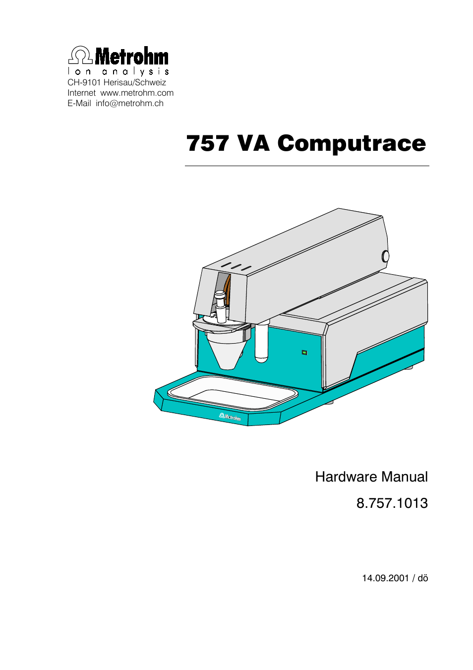 757 va computrace | Metrohm 757 VA Computrace User Manual | Page 2 / 82