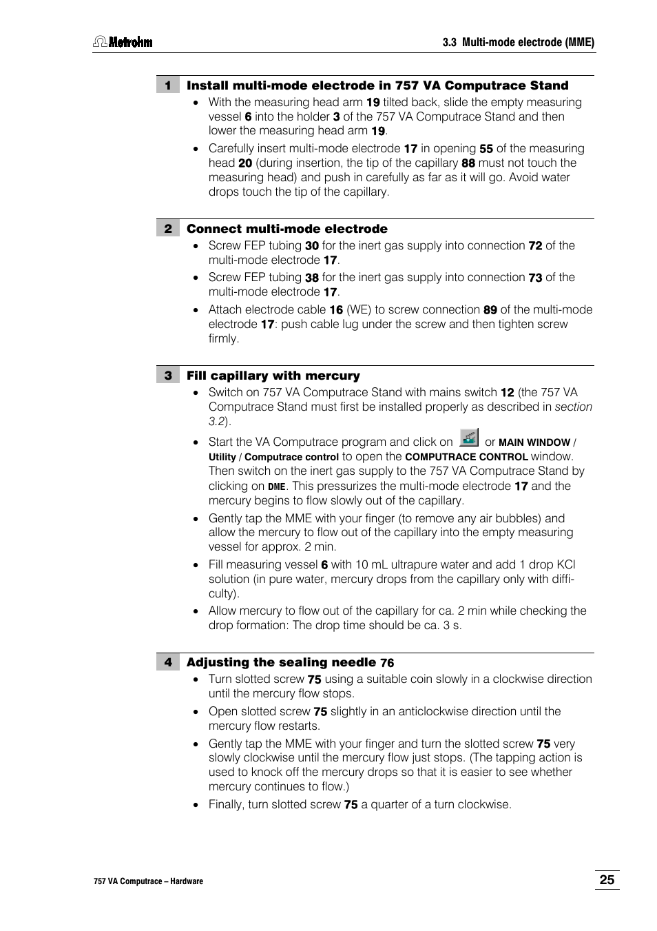 Metrohm 757 VA Computrace User Manual | Page 29 / 82