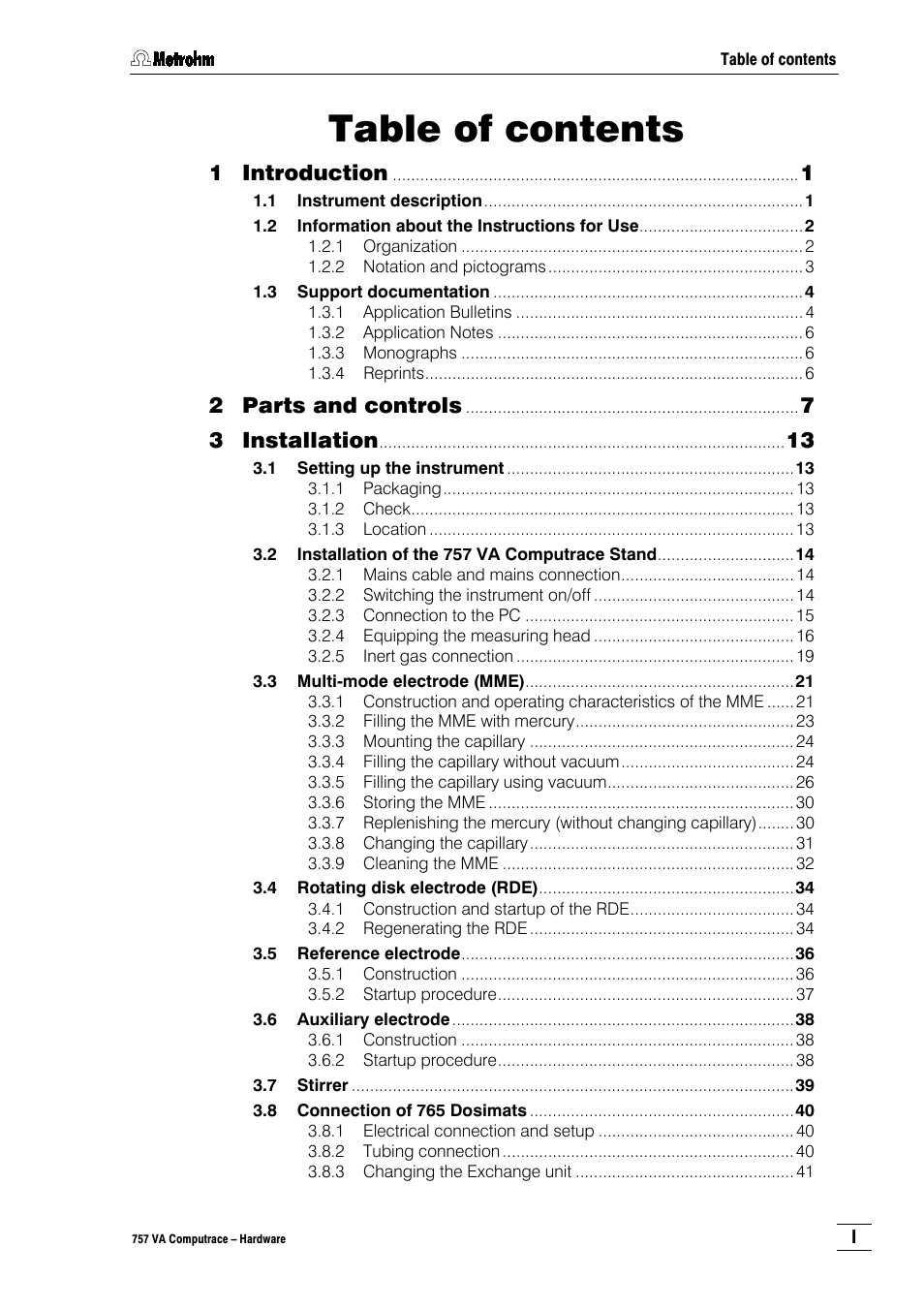 Metrohm 757 VA Computrace User Manual | Page 3 / 82