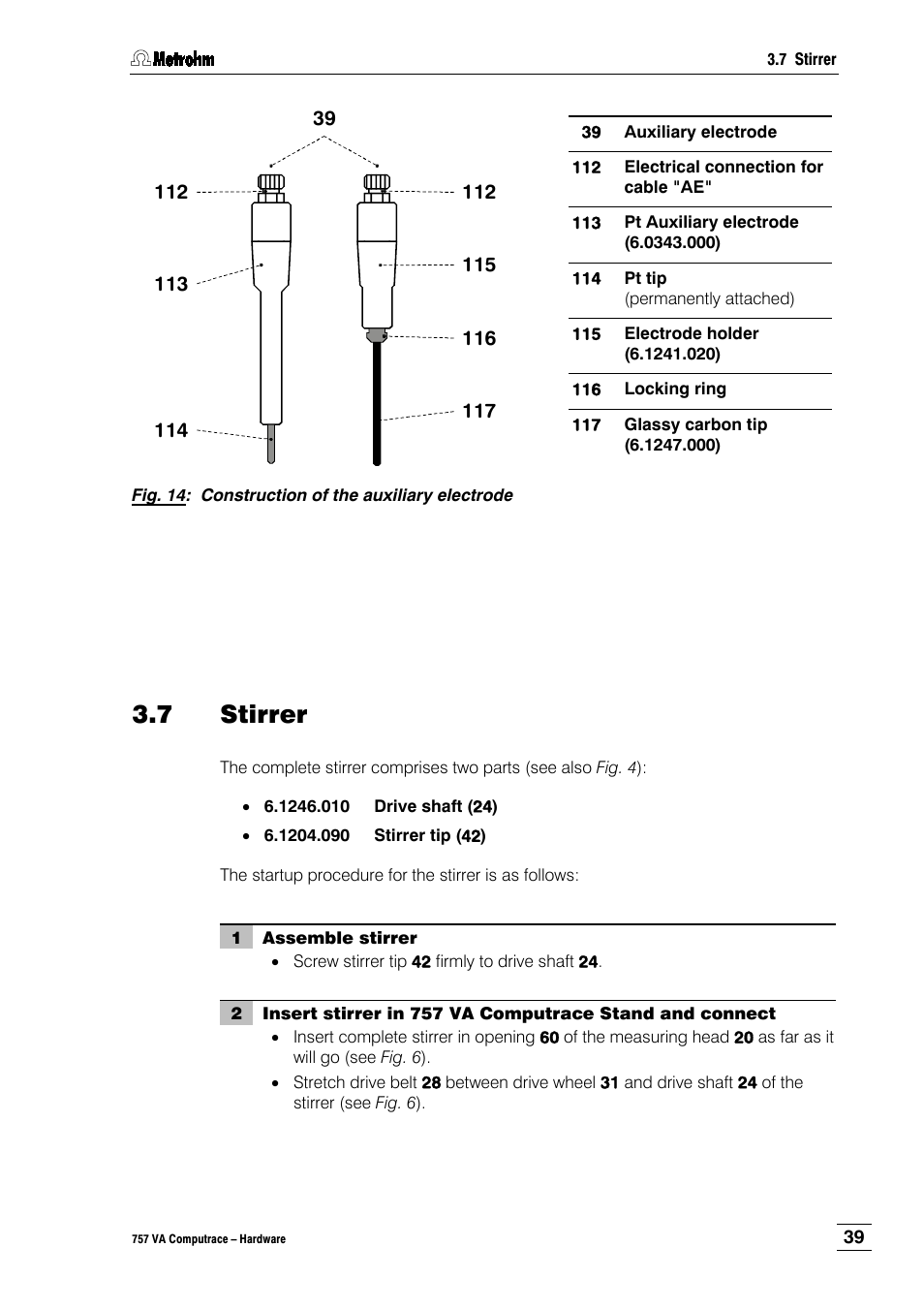 7 stirrer | Metrohm 757 VA Computrace User Manual | Page 43 / 82