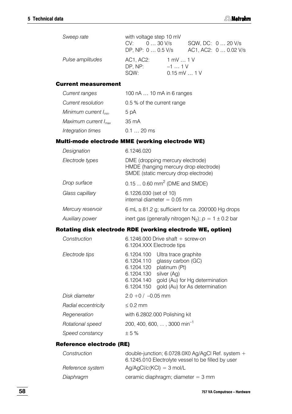 Metrohm 757 VA Computrace User Manual | Page 62 / 82