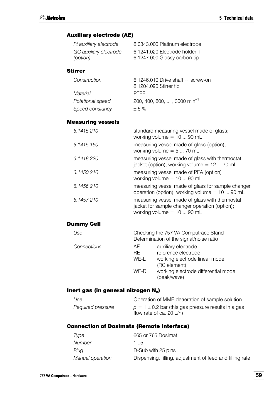 Metrohm 757 VA Computrace User Manual | Page 63 / 82