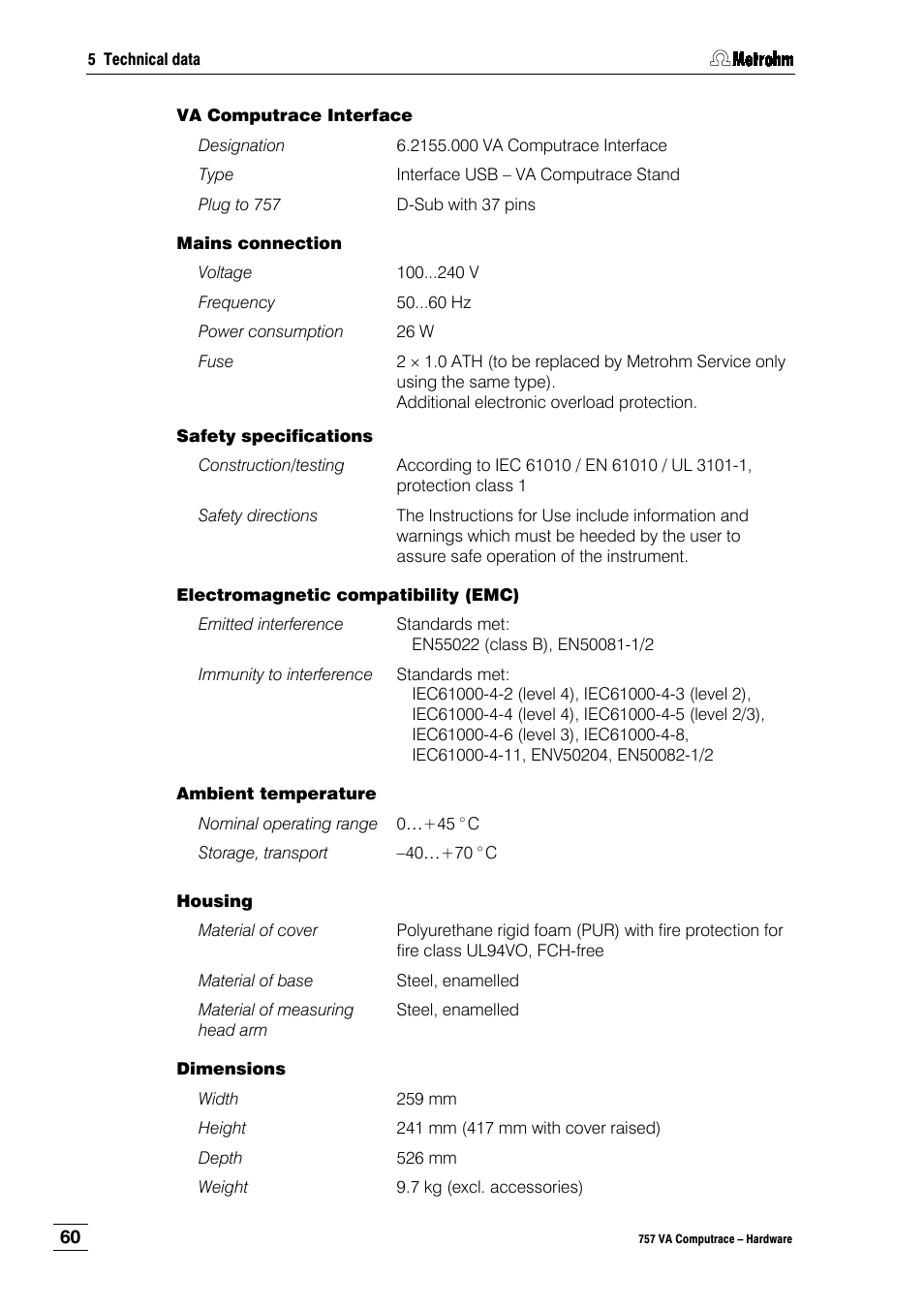 Metrohm 757 VA Computrace User Manual | Page 64 / 82