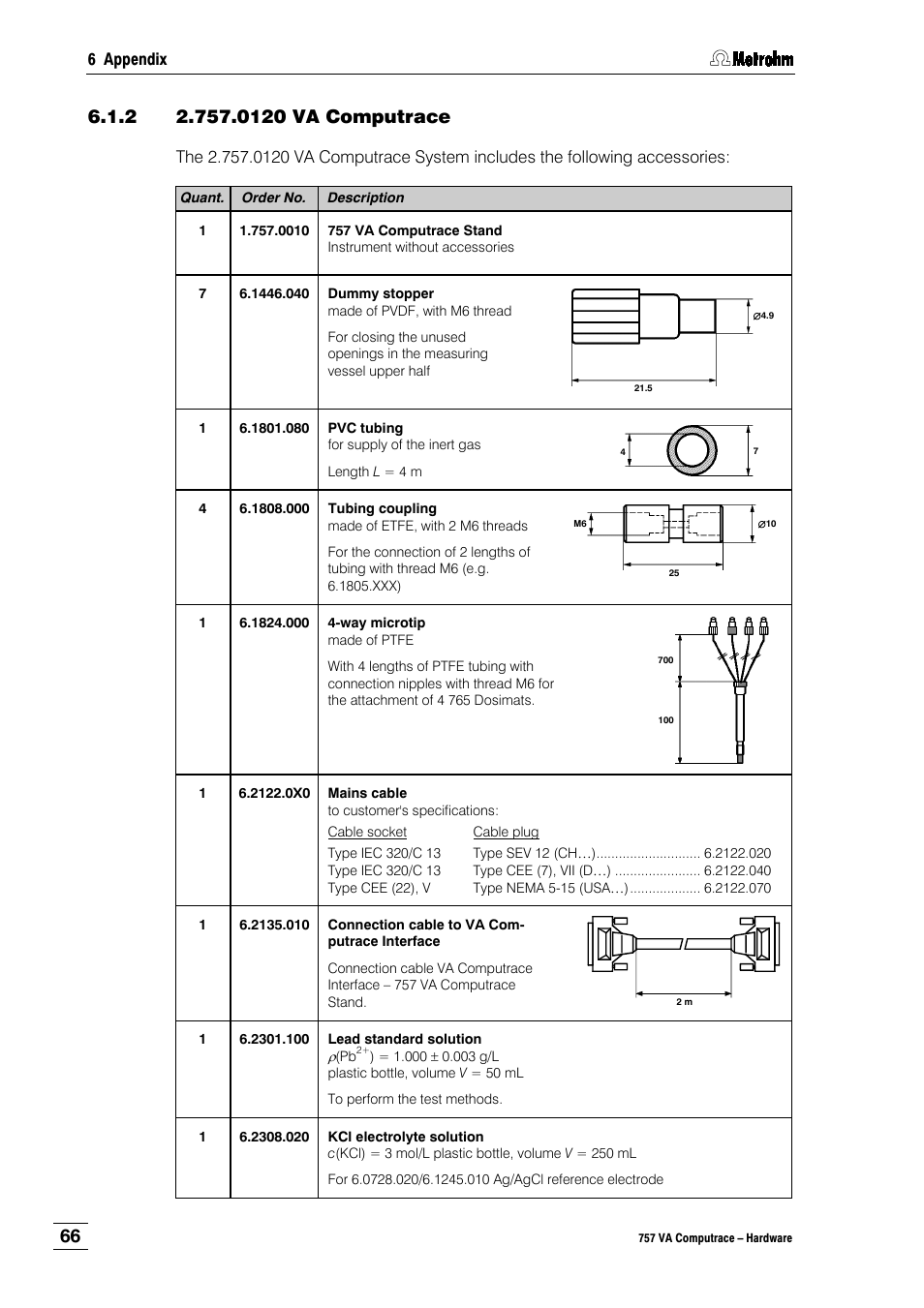 2 2.757.0120 va computrace | Metrohm 757 VA Computrace User Manual | Page 70 / 82