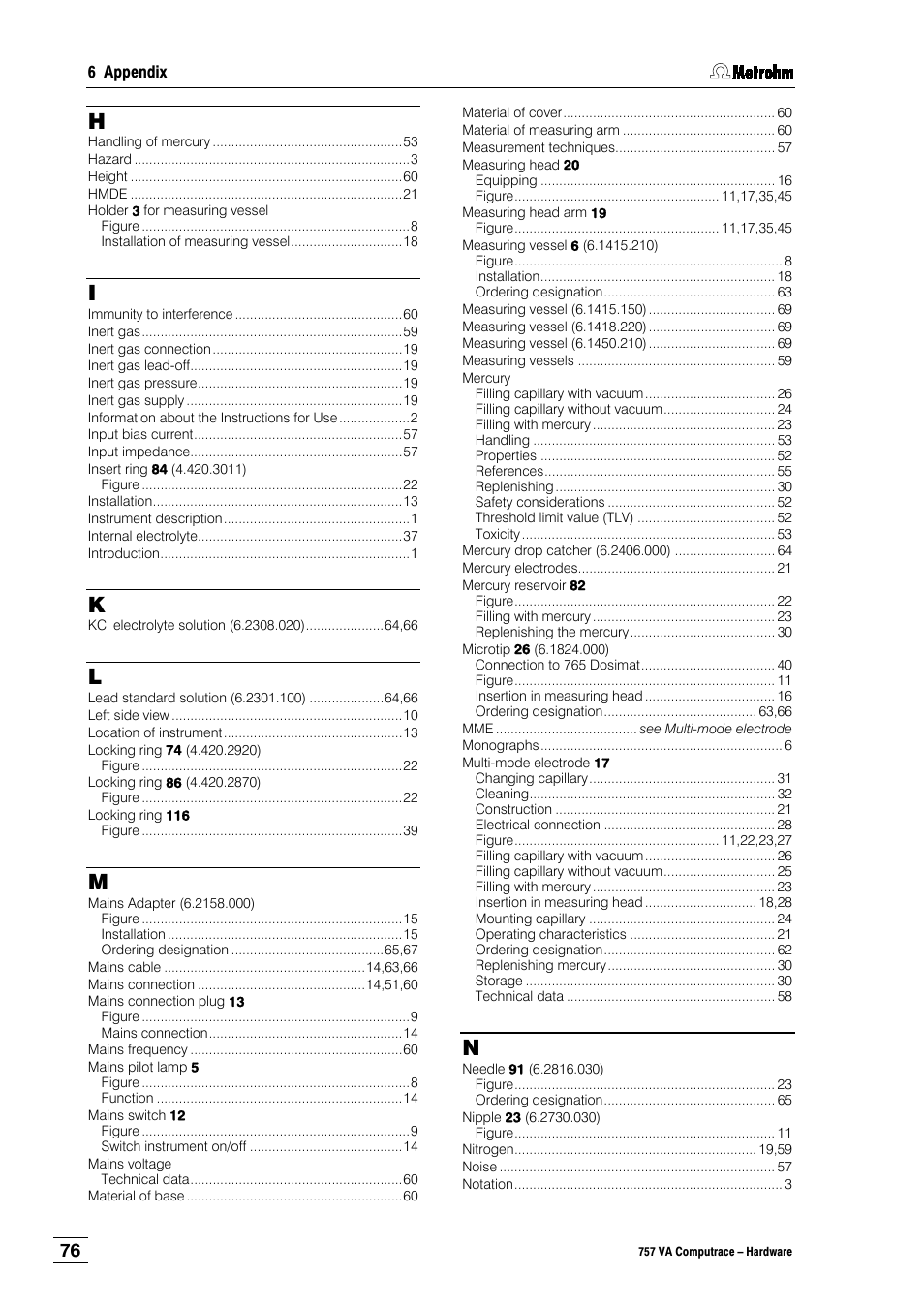 Metrohm 757 VA Computrace User Manual | Page 80 / 82