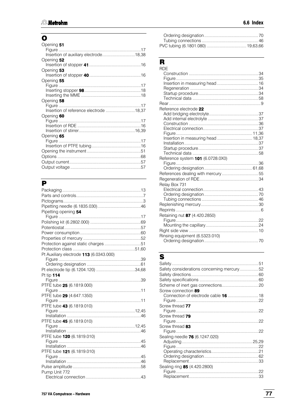 Metrohm 757 VA Computrace User Manual | Page 81 / 82