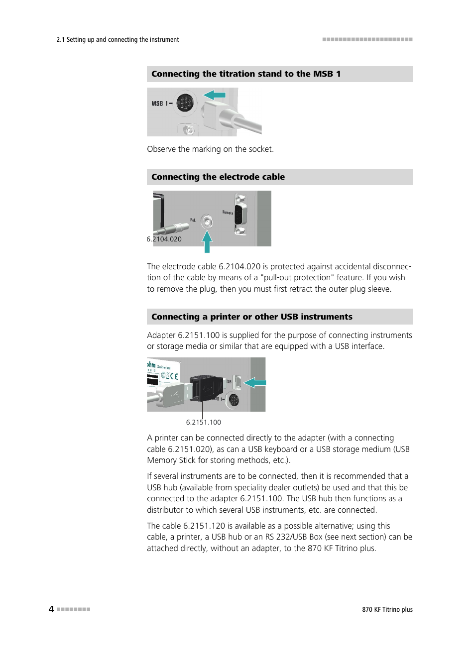 Metrohm 870 KF Titrino plus Installation User Manual | Page 10 / 44