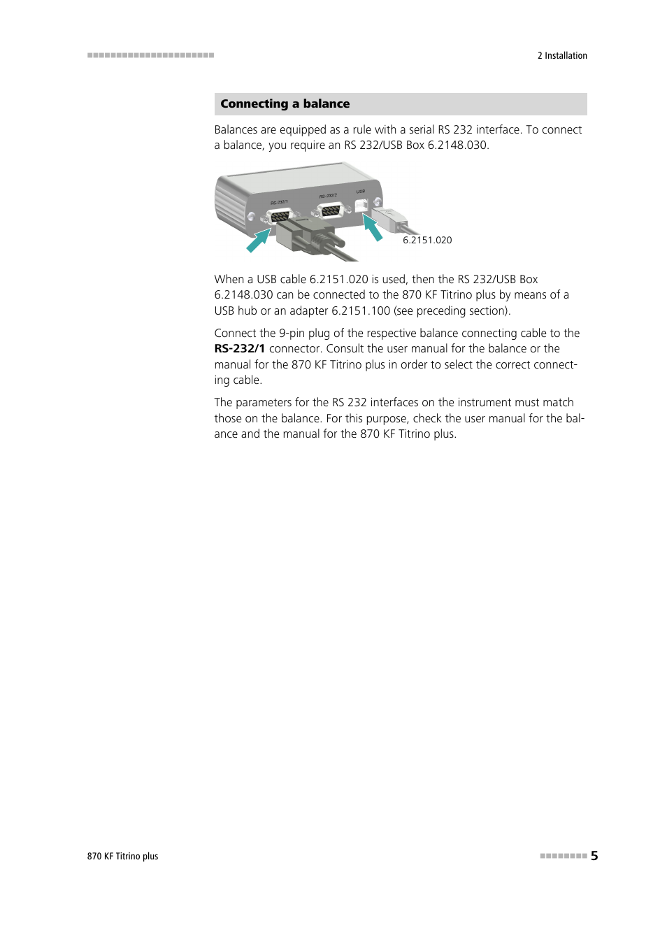 Metrohm 870 KF Titrino plus Installation User Manual | Page 11 / 44