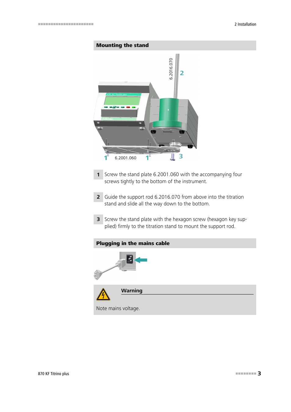 Metrohm 870 KF Titrino plus Installation User Manual | Page 9 / 44