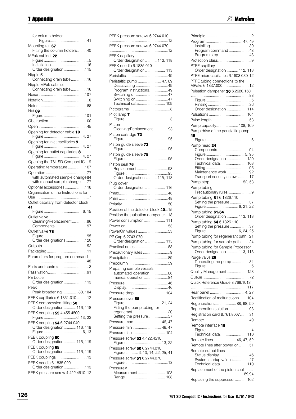 7 appendix | Metrohm 761 SD Compact IC User Manual | Page 134 / 135
