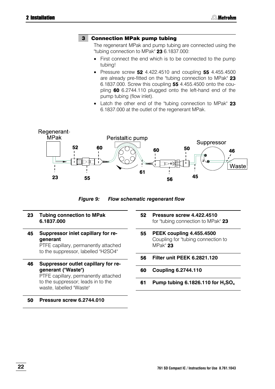 Figure 9, Flow schematic regenerant flow, Figure 9 ) | Metrohm 761 SD Compact IC User Manual | Page 30 / 135