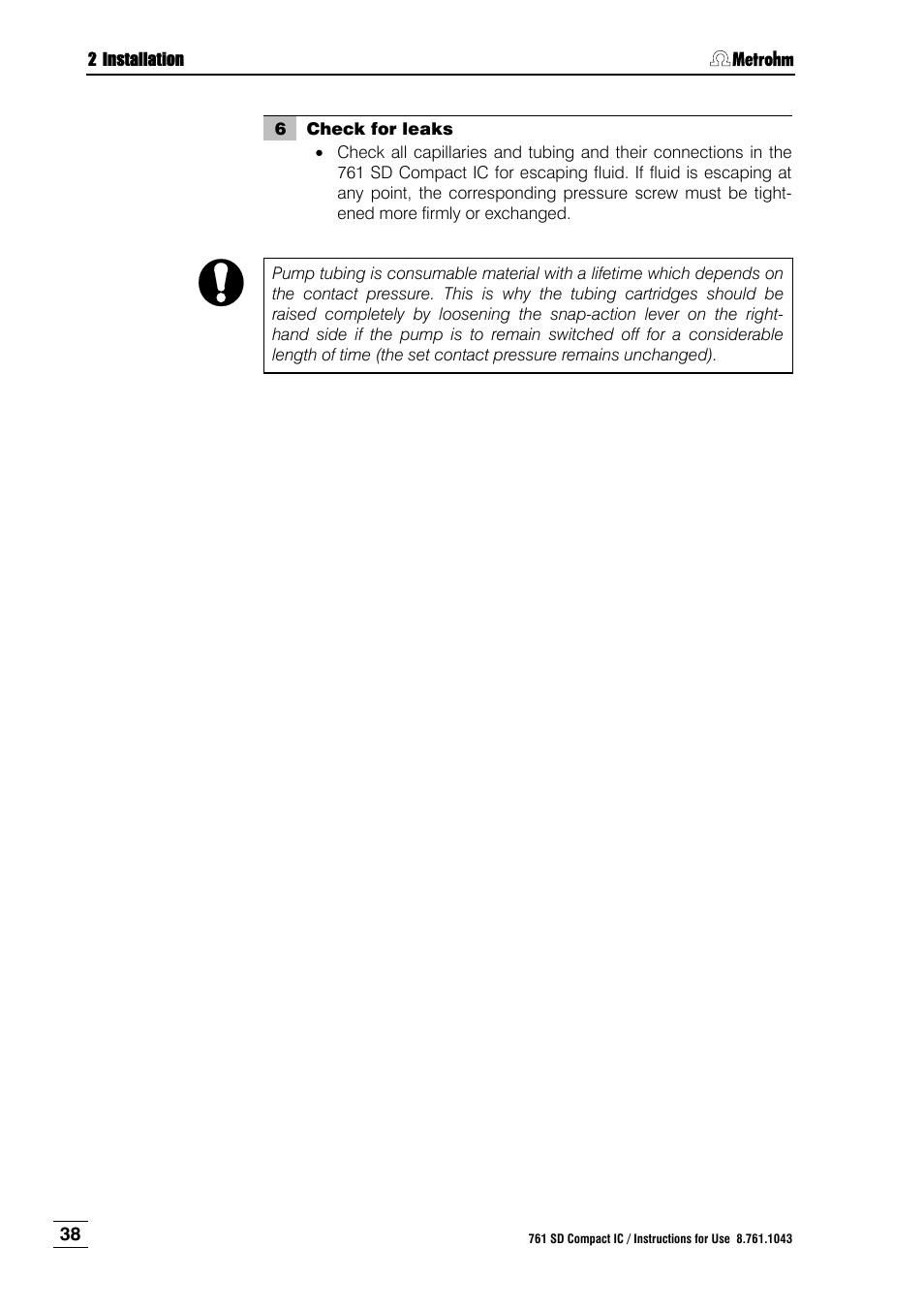 Metrohm 761 SD Compact IC User Manual | Page 46 / 135