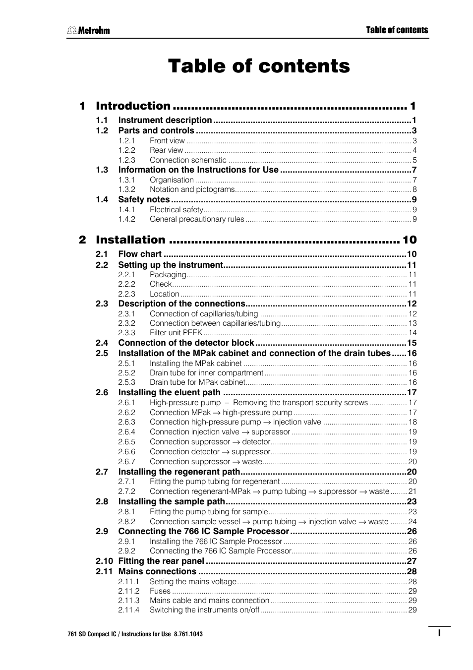 Metrohm 761 SD Compact IC User Manual | Page 5 / 135