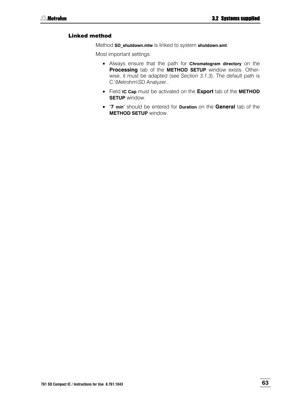 Metrohm 761 SD Compact IC User Manual | Page 71 / 135