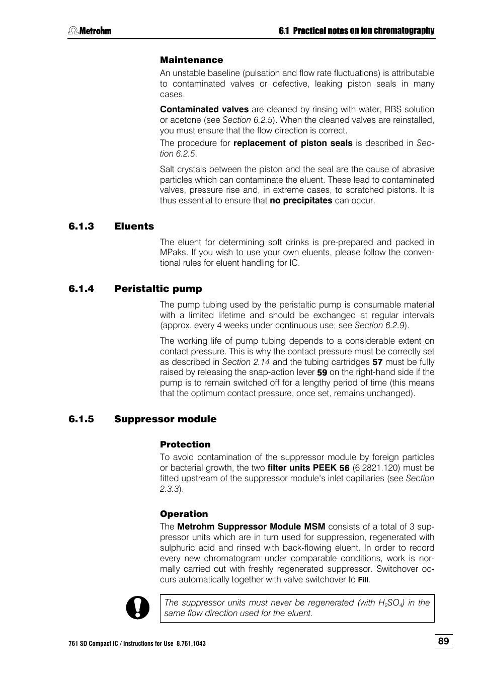 3 eluents, 4 peristaltic pump, 5 suppressor module | Eluents, Peristaltic pump, Suppressor module | Metrohm 761 SD Compact IC User Manual | Page 97 / 135