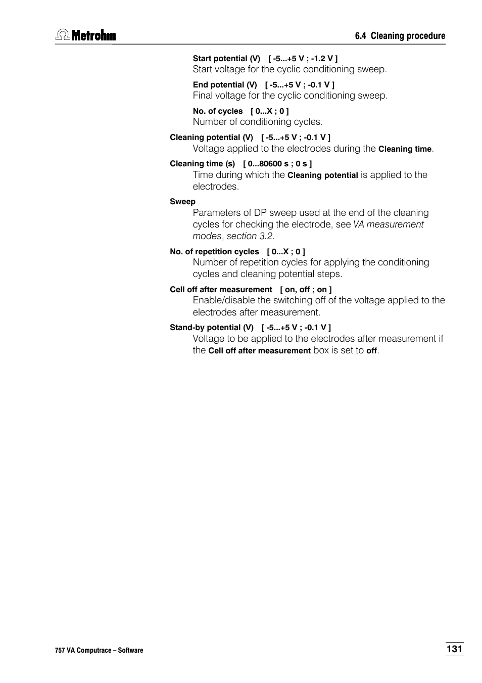 Metrohm 757 VA Computrace User Manual | Page 141 / 198