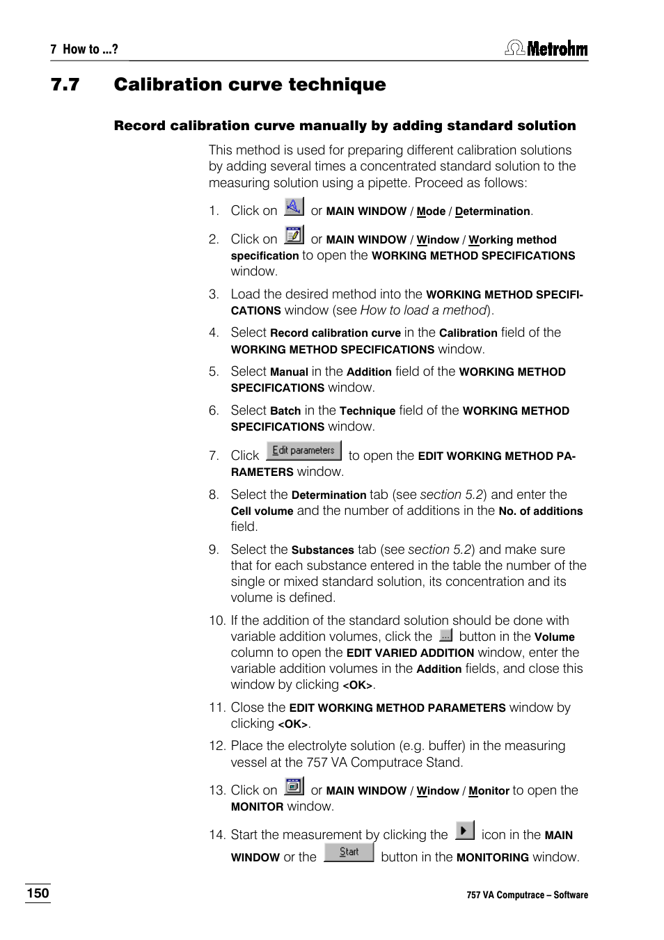 7 calibration curve technique | Metrohm 757 VA Computrace User Manual | Page 160 / 198