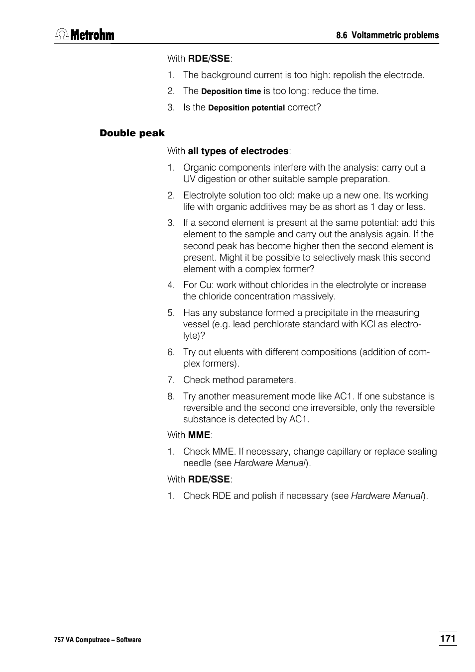 Double peak | Metrohm 757 VA Computrace User Manual | Page 181 / 198