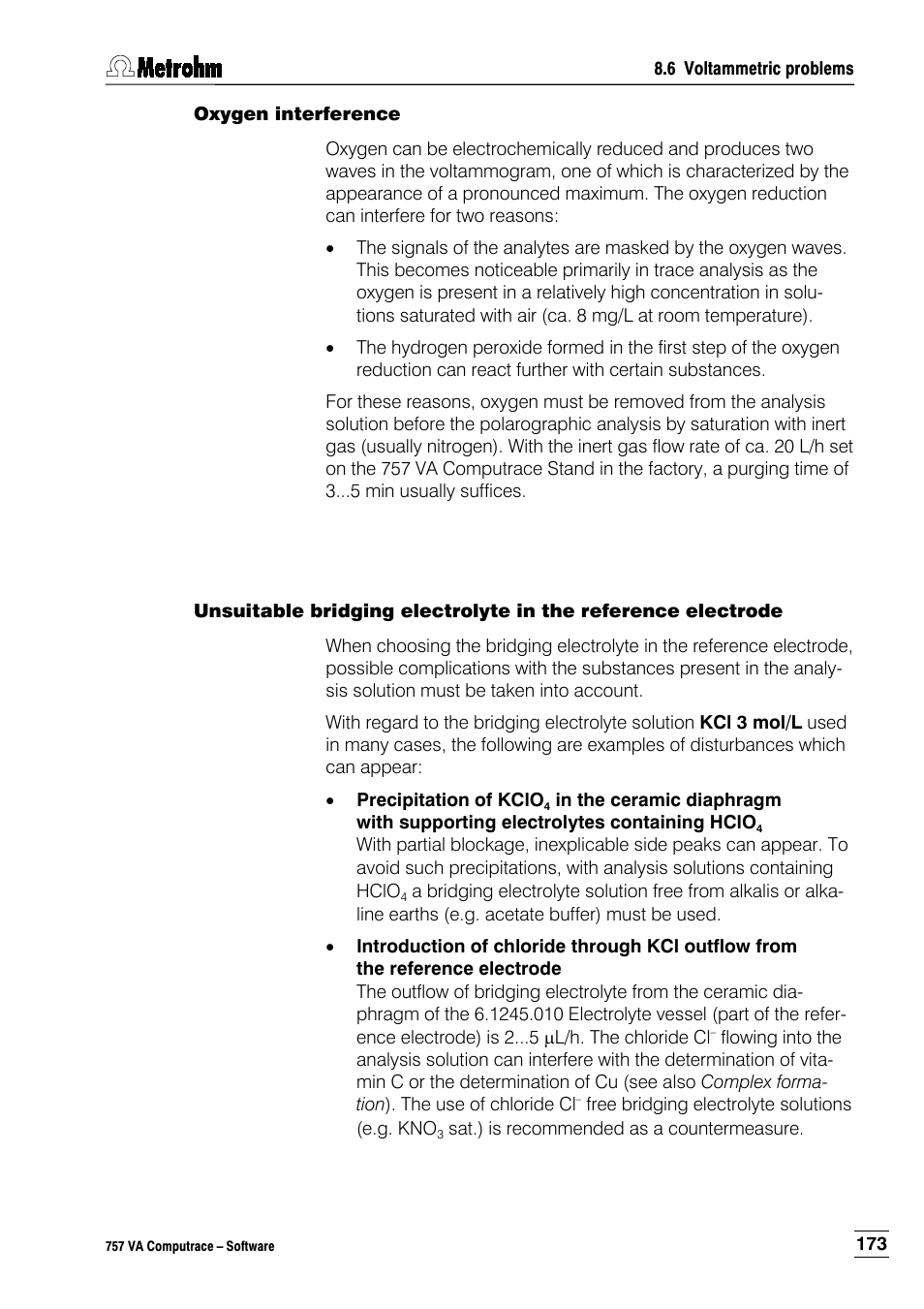 Oxygen interference | Metrohm 757 VA Computrace User Manual | Page 183 / 198