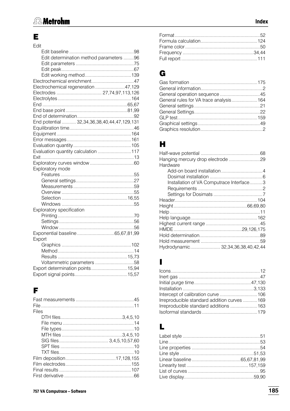 Metrohm 757 VA Computrace User Manual | Page 195 / 198