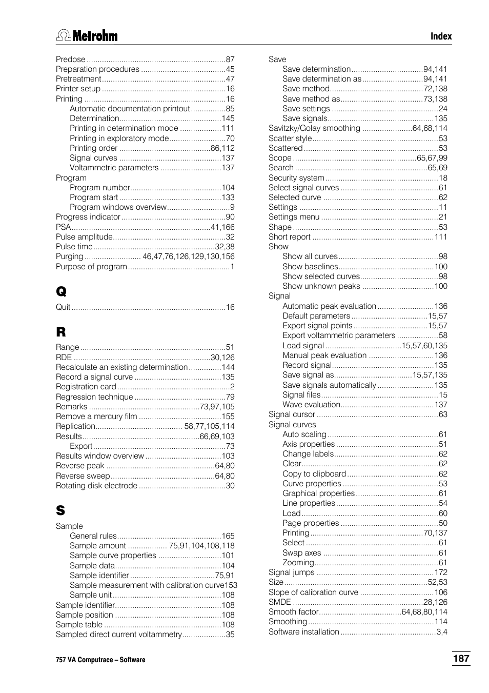 Metrohm 757 VA Computrace User Manual | Page 197 / 198