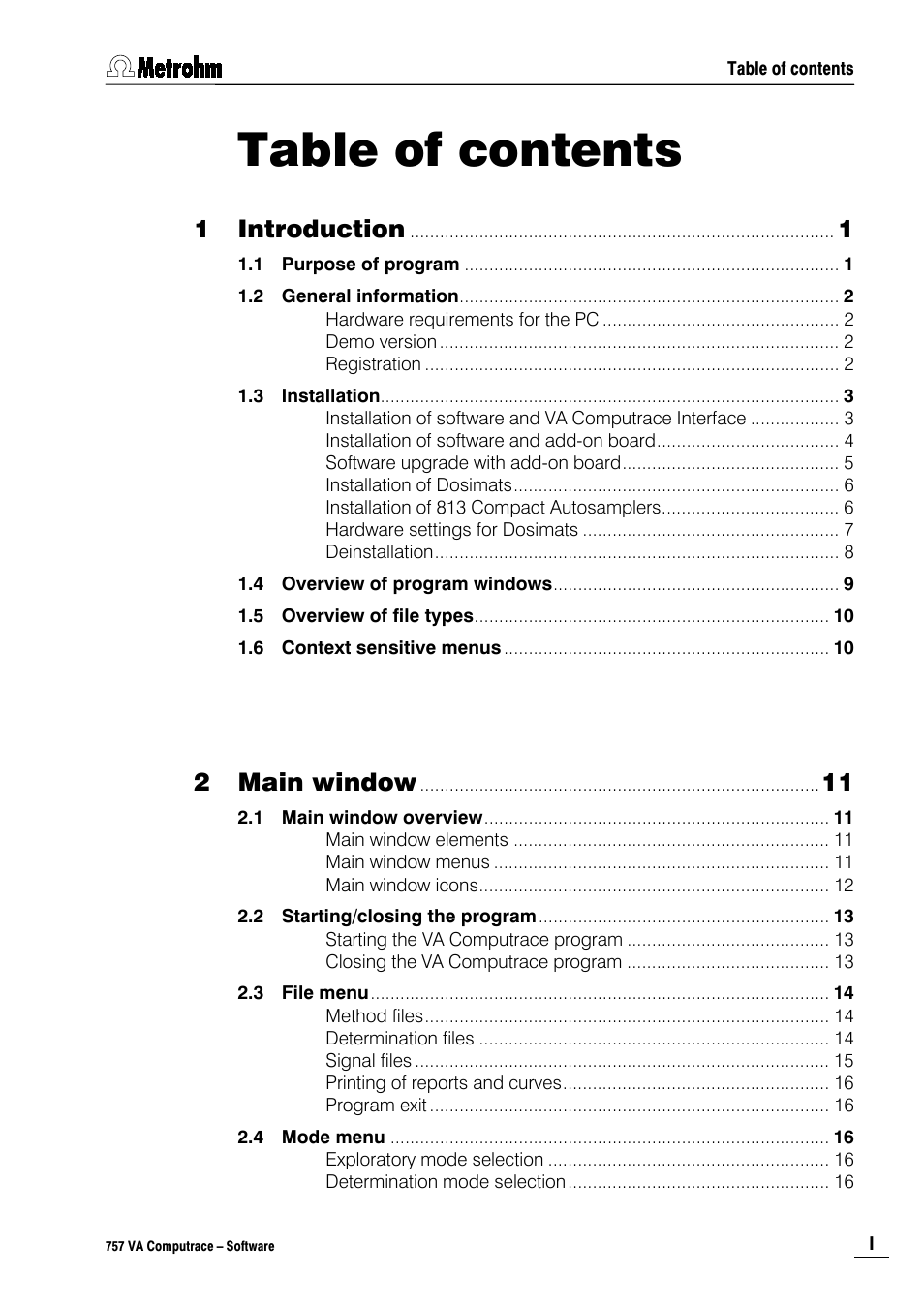 Metrohm 757 VA Computrace User Manual | Page 3 / 198