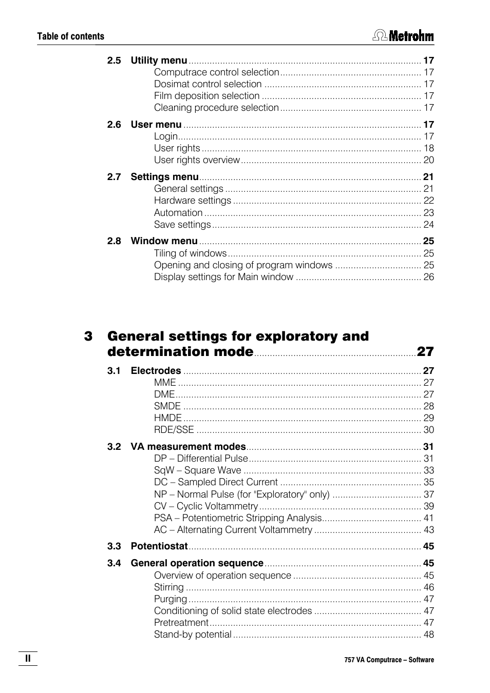 Metrohm 757 VA Computrace User Manual | Page 4 / 198