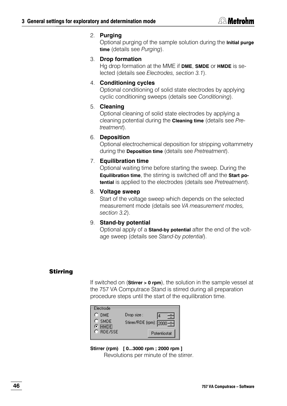 Stirring | Metrohm 757 VA Computrace User Manual | Page 56 / 198