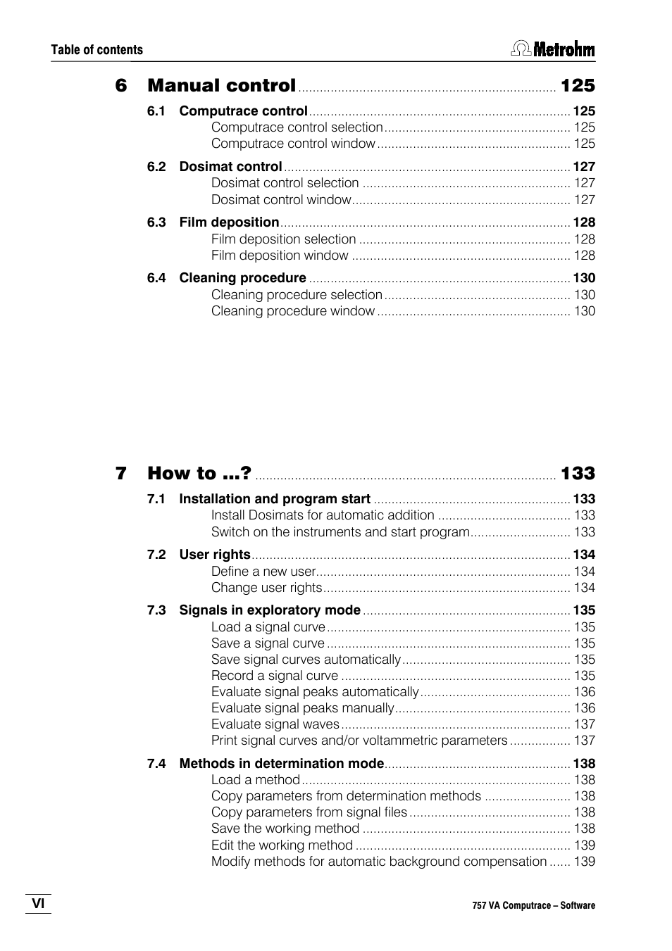 Manual control, How to | Metrohm 757 VA Computrace User Manual | Page 8 / 198