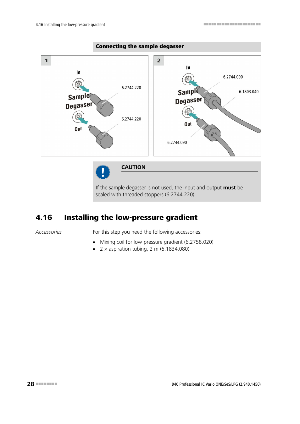 16 installing the low-pressure gradient | Metrohm 940 Professional IC Vario ONE/SeS/LPG User Manual | Page 36 / 52