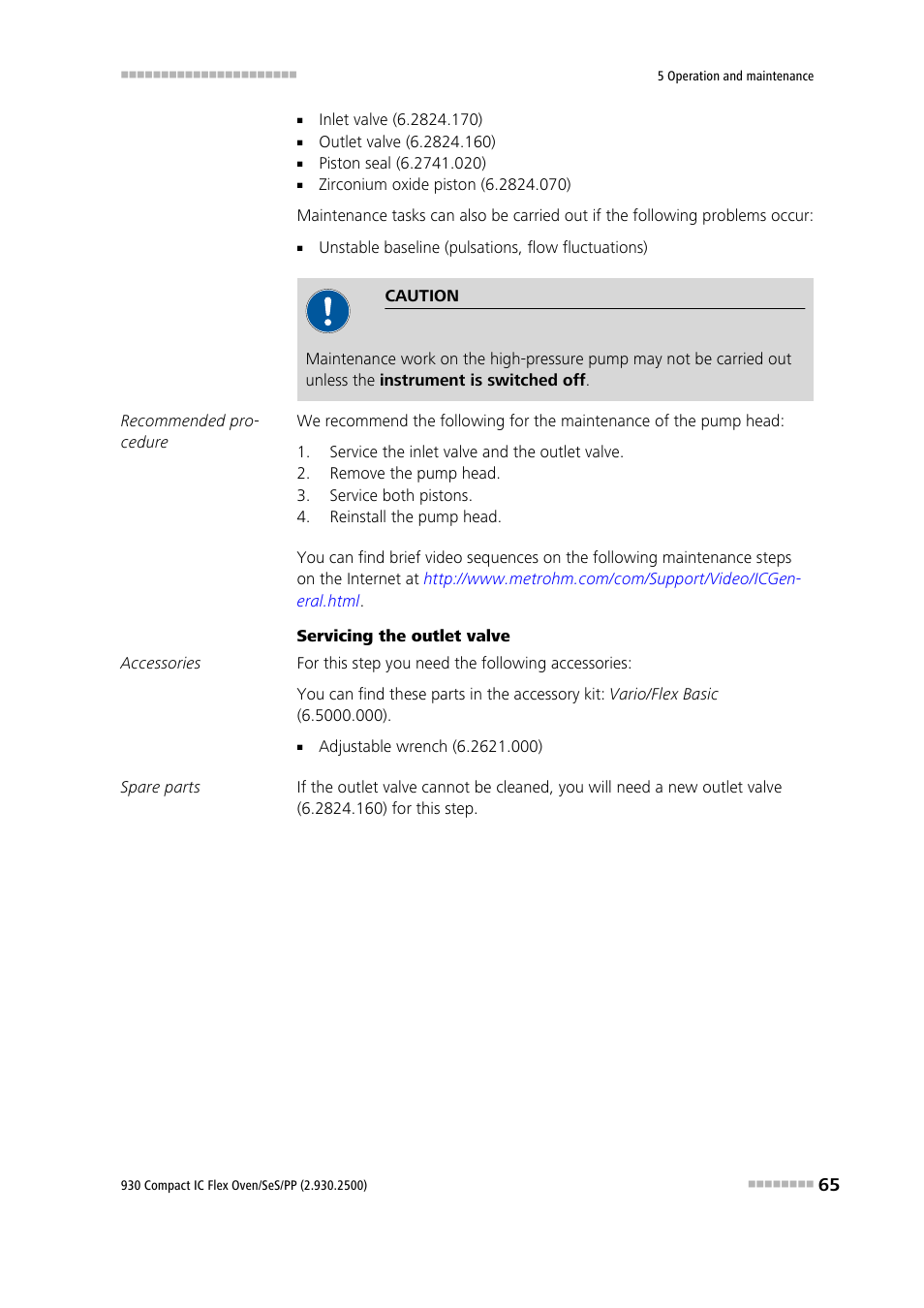 Metrohm 930 Compact IC Flex Oven/SeS/PP User Manual | Page 73 / 118