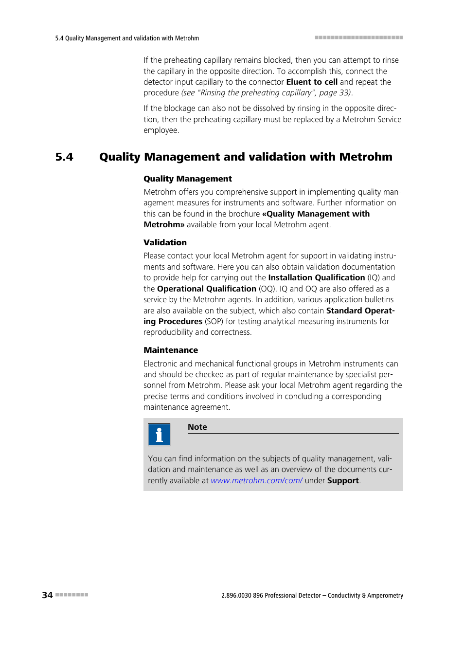 4 quality management and validation with metrohm, Quality management and validation with metrohm | Metrohm 896 Professional Detector – Conductivity & Amperometry User Manual | Page 42 / 67