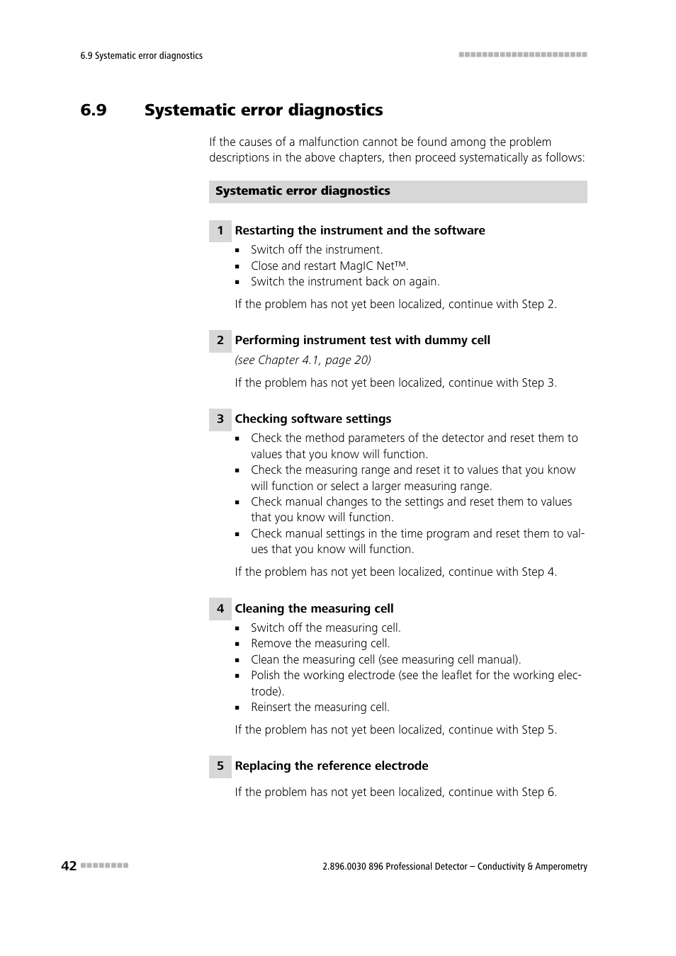 2 systematic error diagnostics, Systematic error diagnostics, 9 systematic error diagnostics | Metrohm 896 Professional Detector – Conductivity & Amperometry User Manual | Page 50 / 67