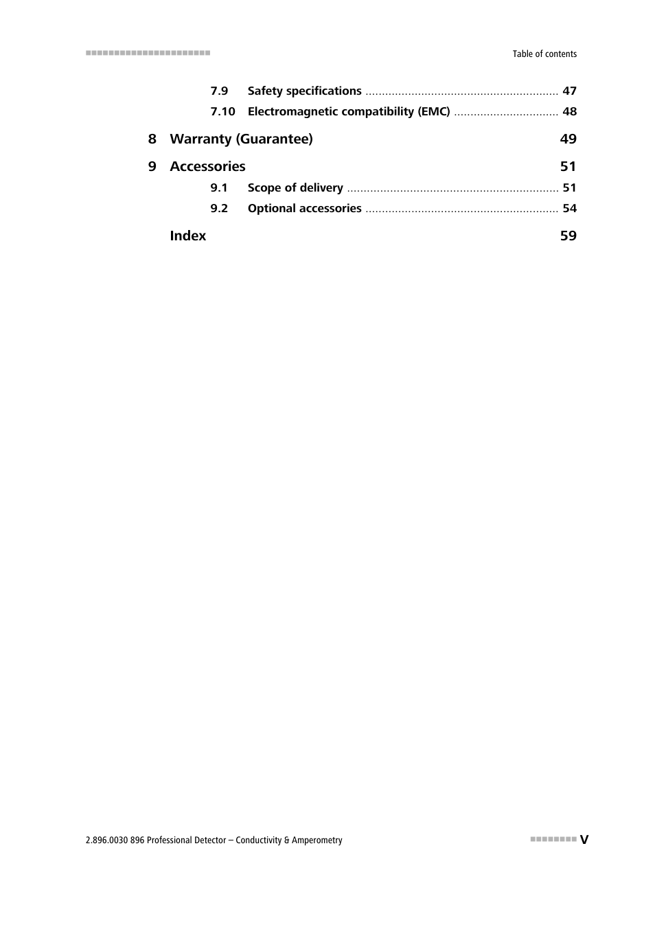 Metrohm 896 Professional Detector – Conductivity & Amperometry User Manual | Page 7 / 67