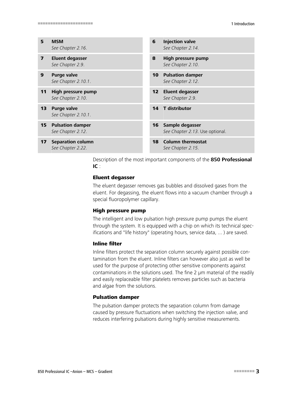 Metrohm 850 Professional IC Anion MCS Gradient User Manual | Page 13 / 143